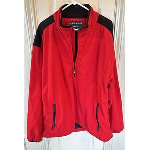 DryJoy By FootJoy Mens XL Red Half Zip Fleece Long Sleeve Golf Sweater